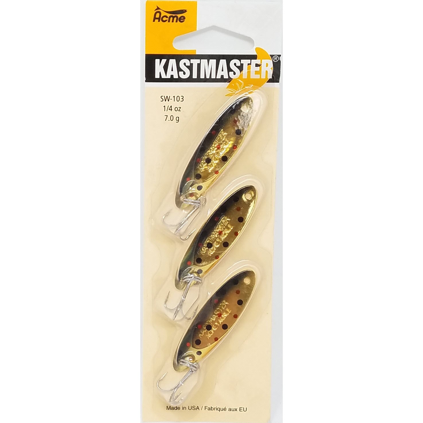 Acme Kastmaster Painted Patterns 12 Pack Fishing Lure Kit. 1/8 oz and 1/4 oz Kastmasters in Variety of Colors.