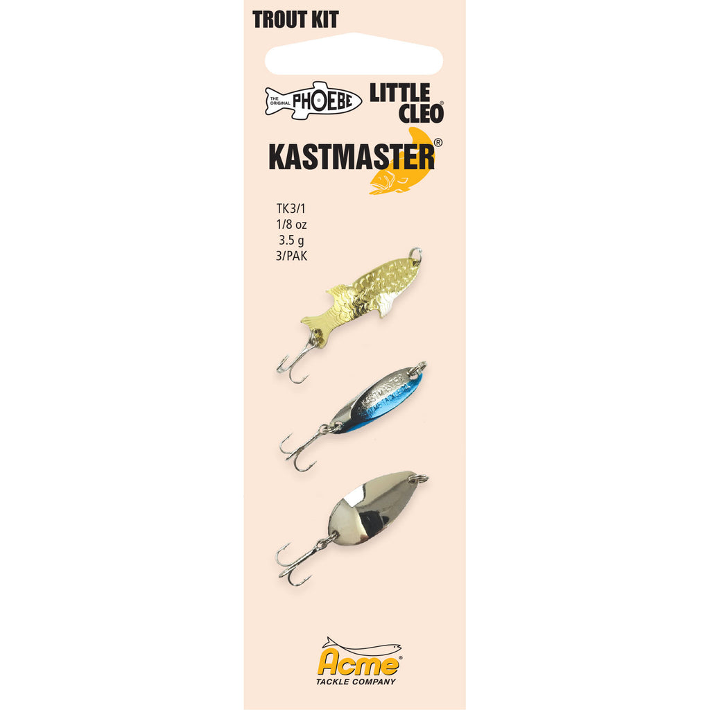 2 Pks. Acme Tackle KASTMASTER Fishing Lures - 1/8 Ounce - Two Great Colors!