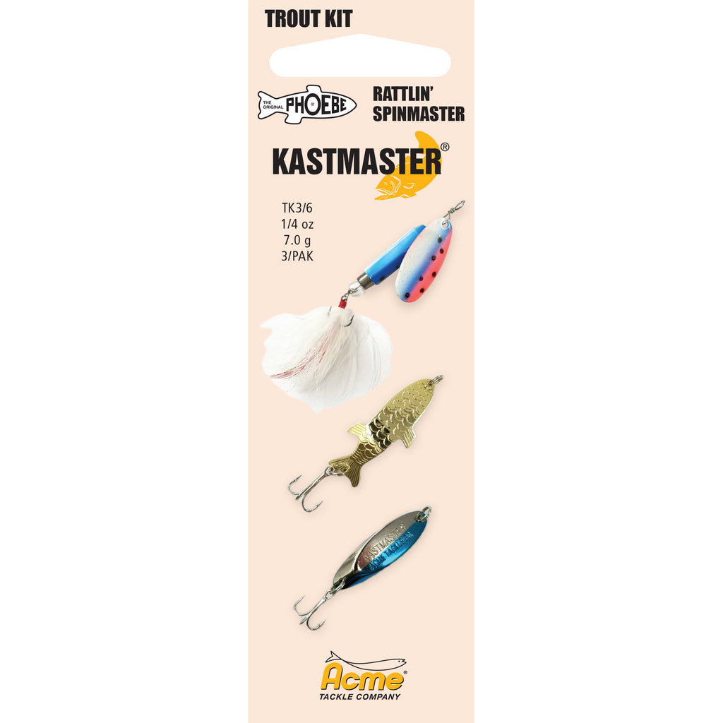 Vintage Acme Kastmaster, 3/8oz Rainbow Trout / Nickel fishing spoon #10148
