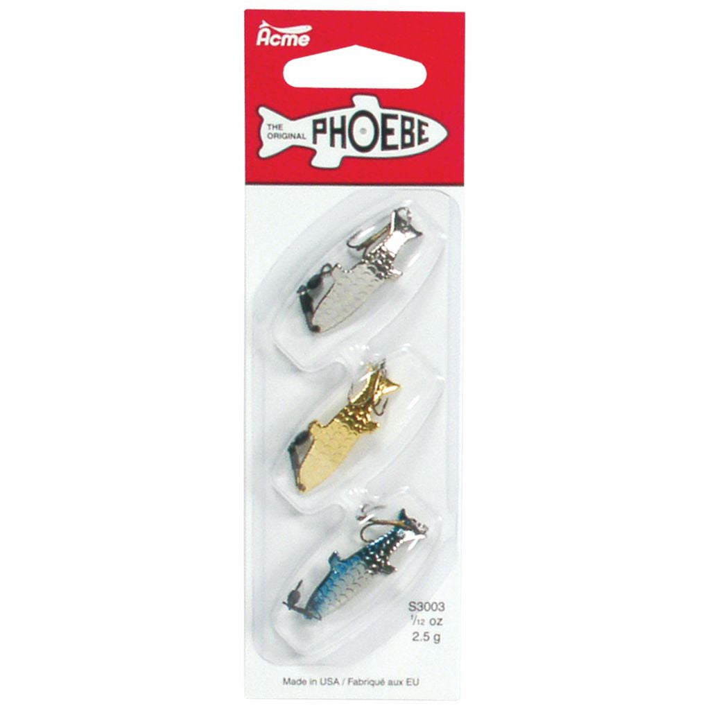  Acme Phoebe 6 Pack Kit. Includes 3 Colors and 2 Sizes. 6 Total Acme  Phoebe top Performing Fishing Lures. : Sports & Outdoors